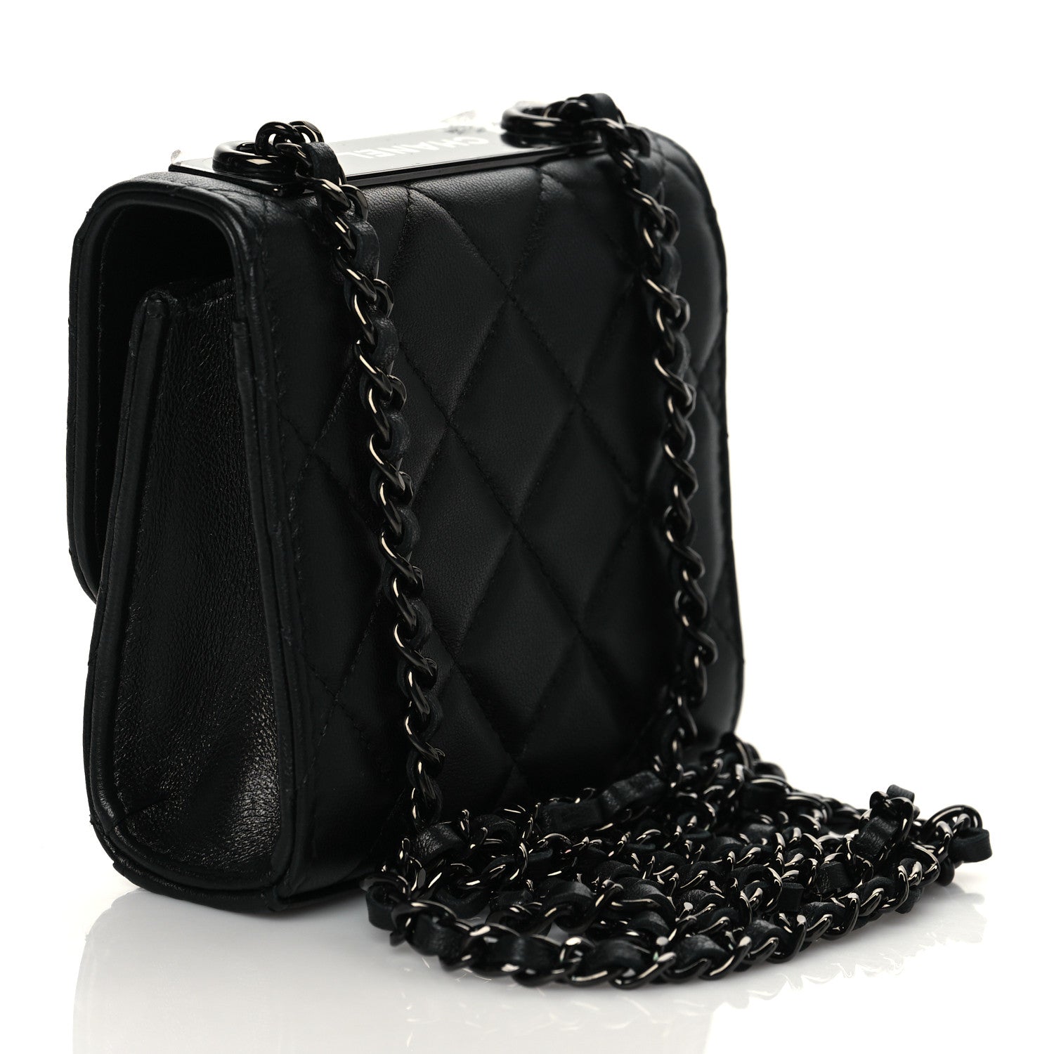 Chanel Lambskin Quilted Mini Trendy CC Chain Wallet So Black 2 of 10