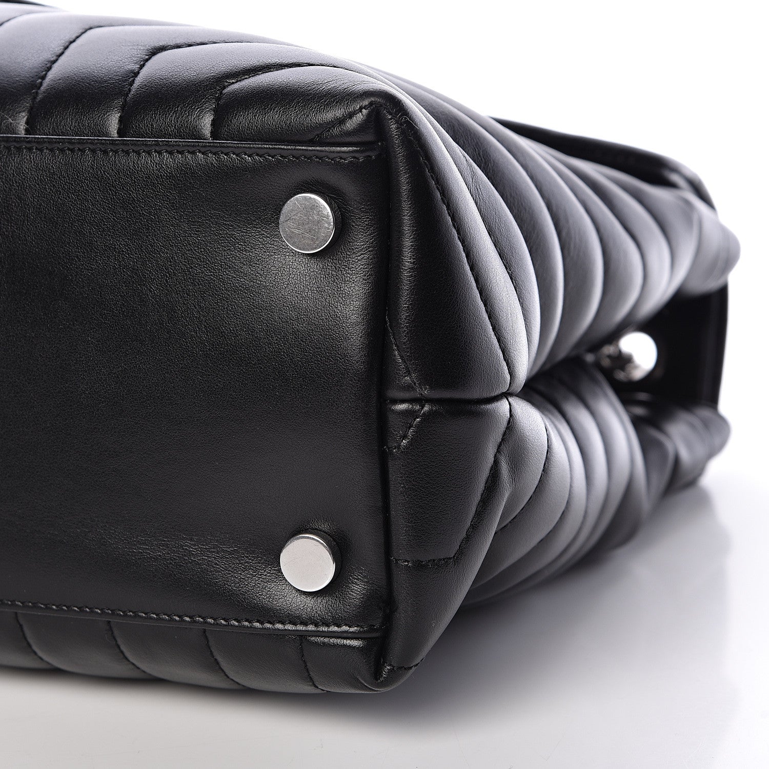 Saint Laurent Calfskin Y Quilted Monogram Large Loulou Chain Satchel Black 11 of 15