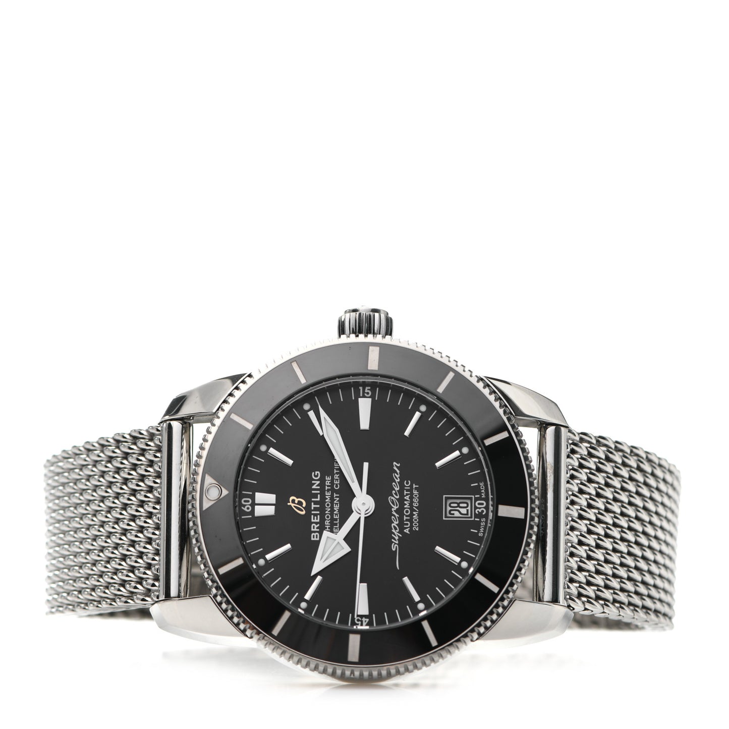 Stainless Steel 42mm Superocean Heritage II B20 Automatic Watch Black AB2010
