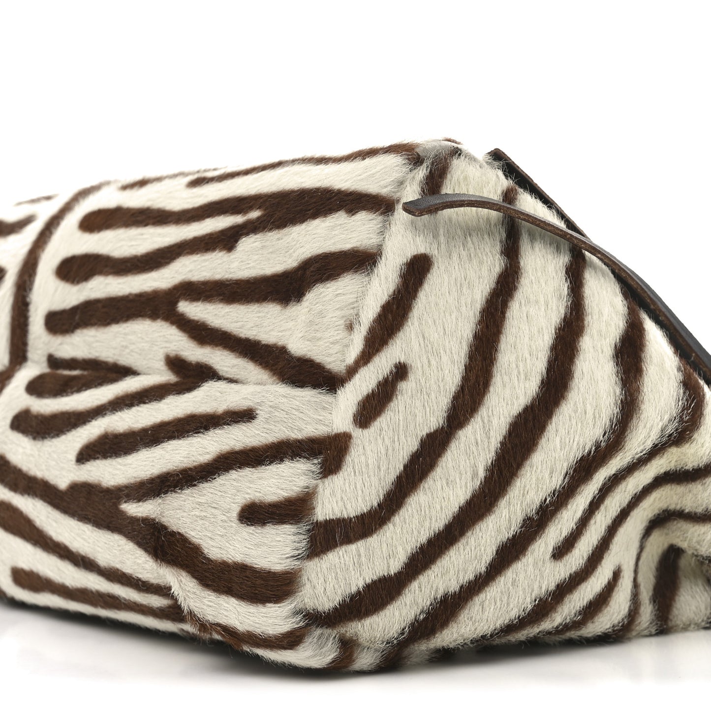Calf Hair Zebra Print Tote White Moro