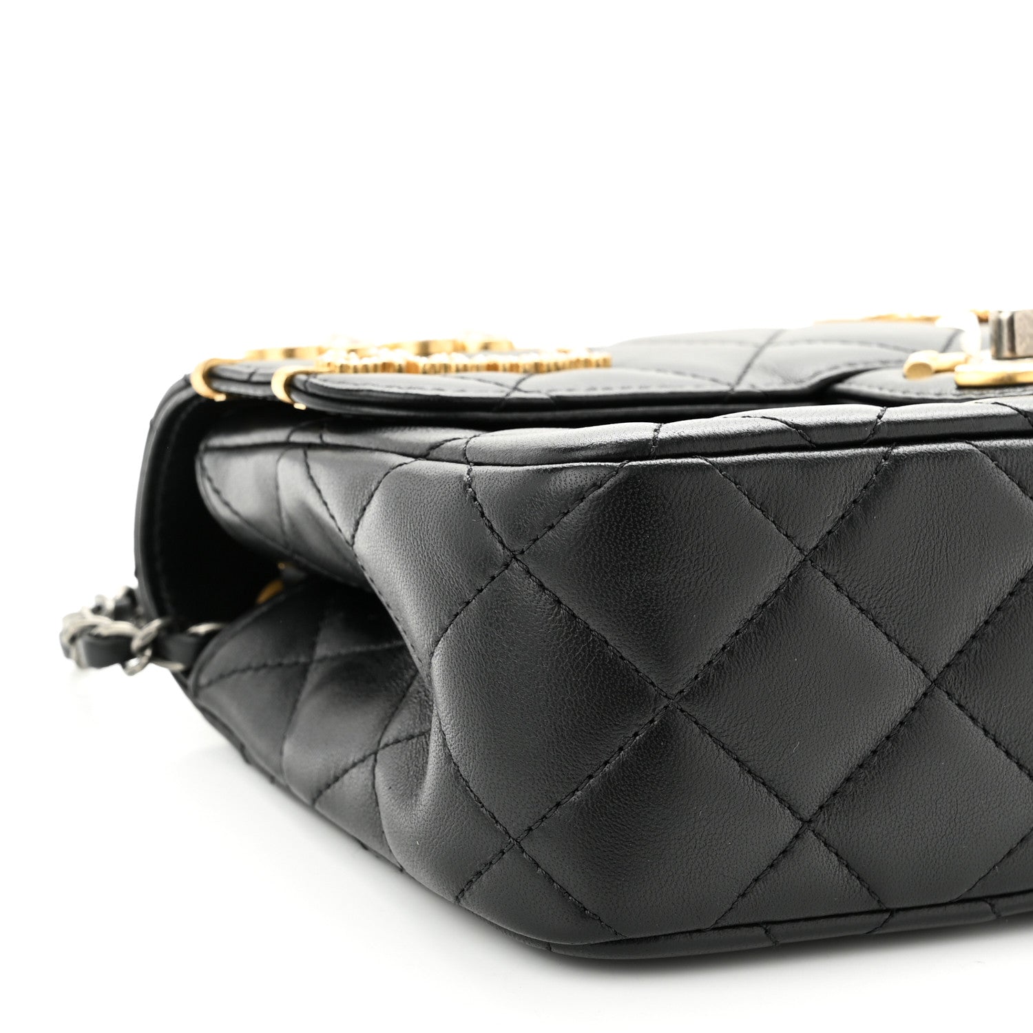 Chanel Lambskin Quilted Small Coco Clips Single Flap Black 9 of 11