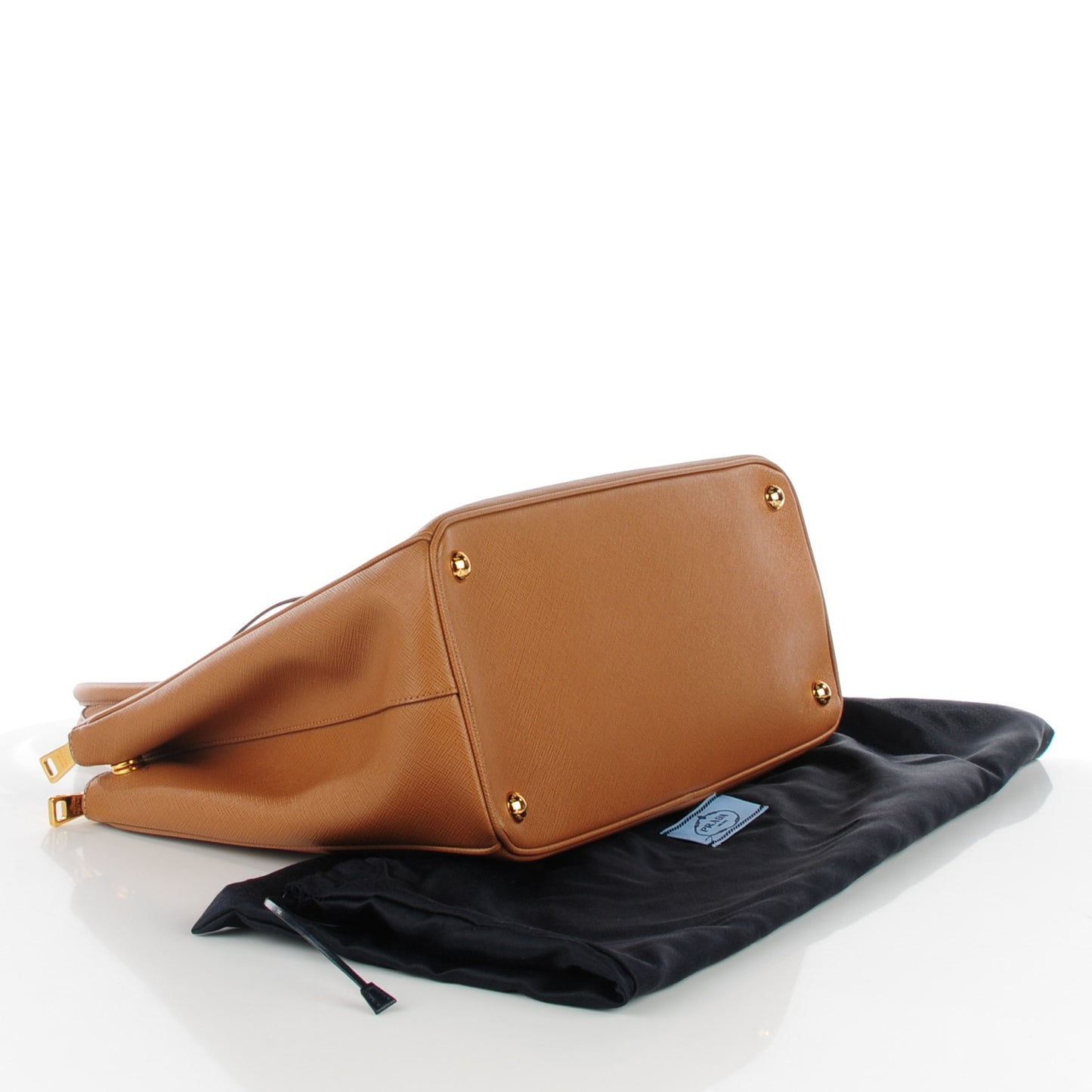 Saffiano Lux Large Galleria Double Zip Tote Cannella