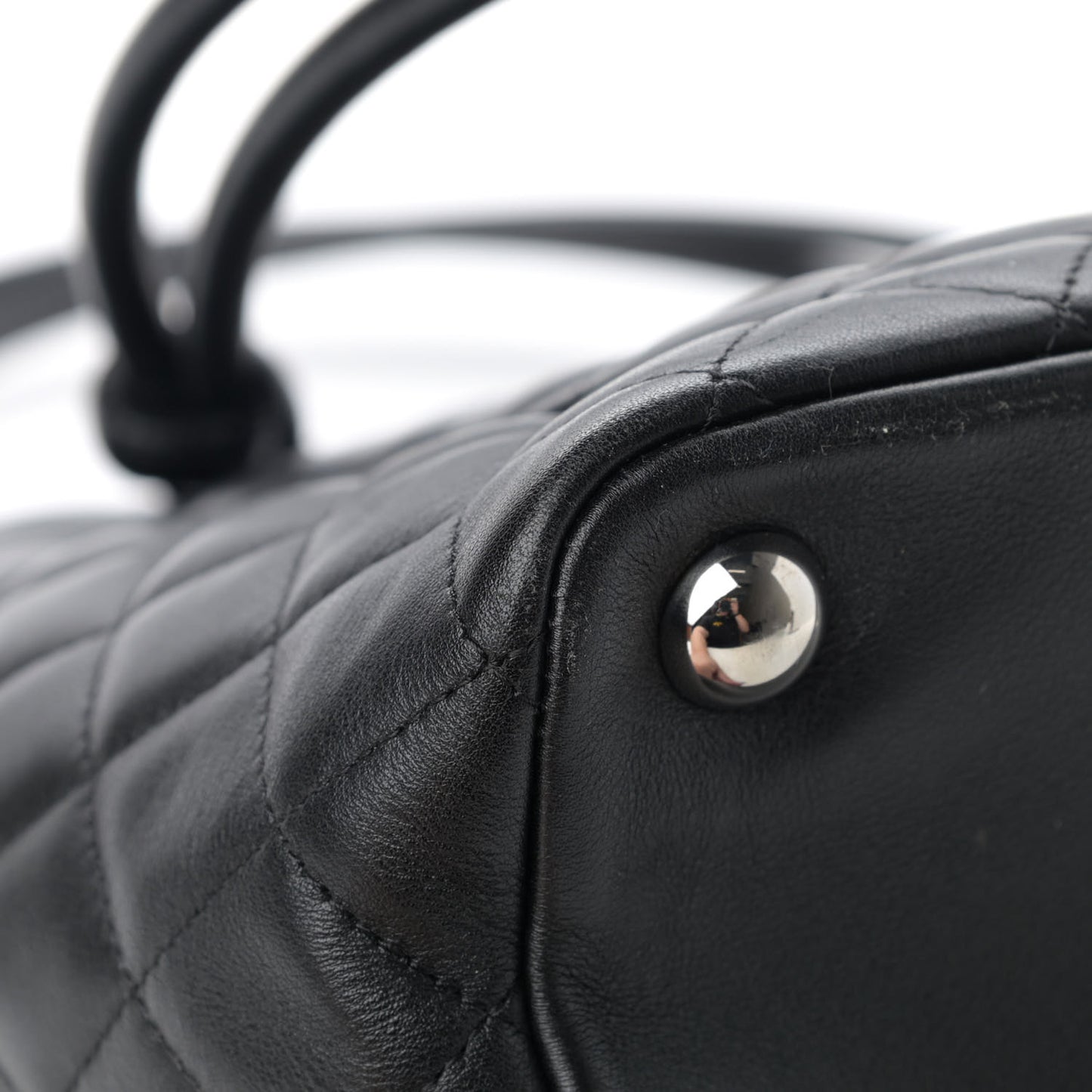 Calfskin Quilted Large Cambon Tote Black