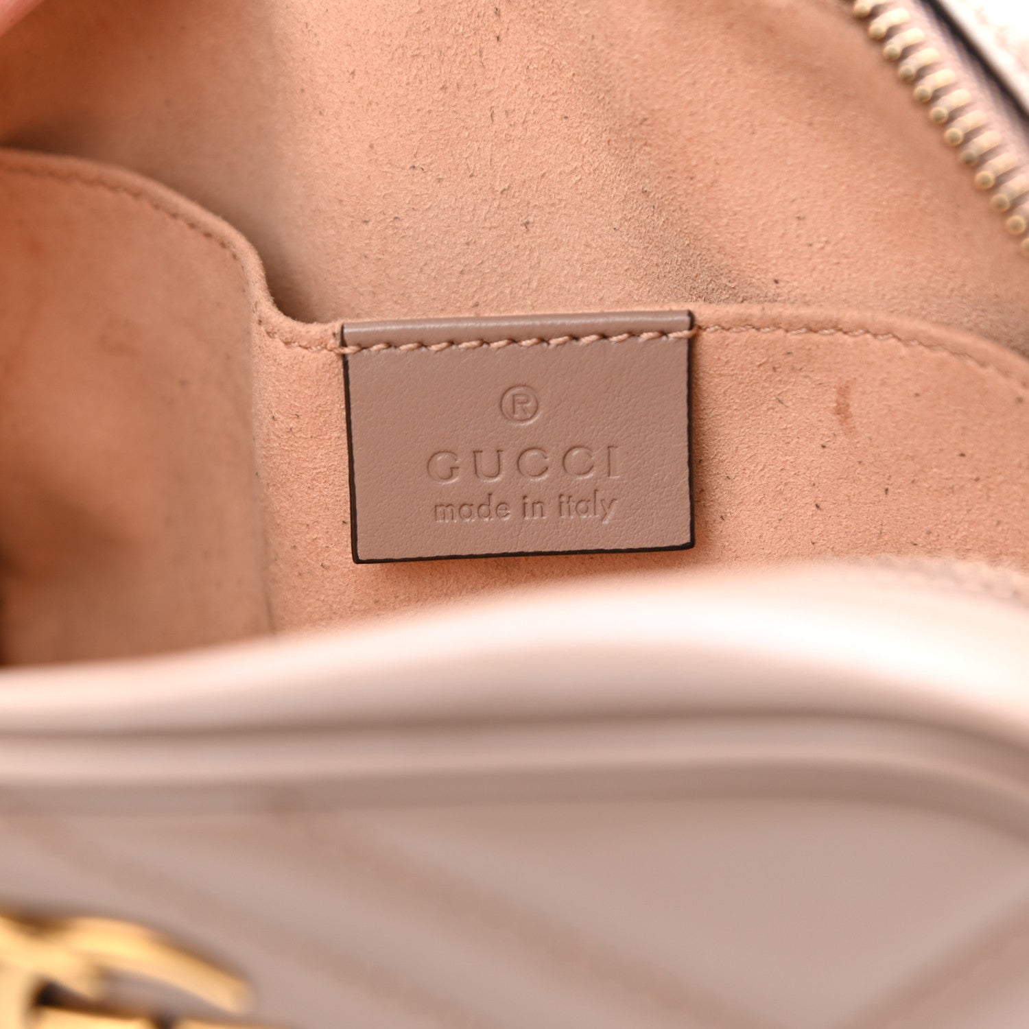 Gucci Calfskin Matelasse Mini GG Marmont Chain Shoulder Bag Porcelain Rose 5 of 9