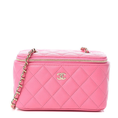 Chanel Caviar Quilted Small Vanity Case With Chain Pink 1 of 10