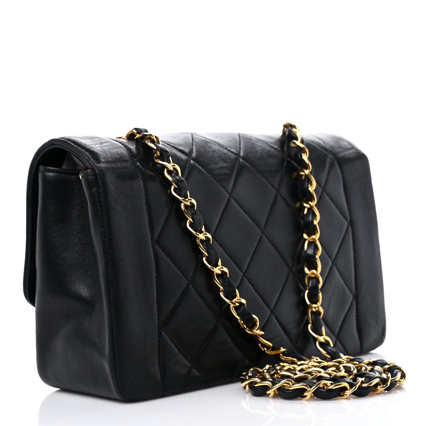 Lambskin Quilted Small Single Flap Black