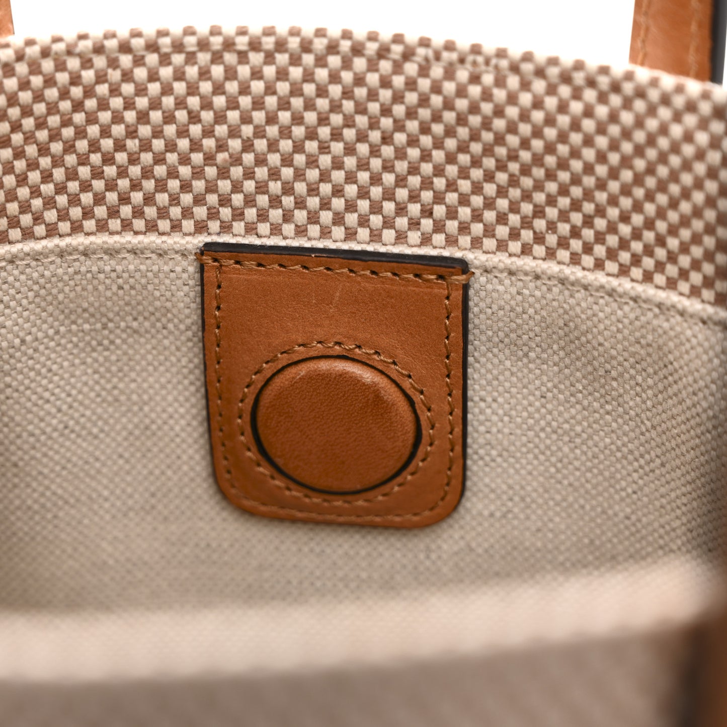 Cotton Canvas Calfskin Vlogo Small Antibes Tote Naturale Tobacco