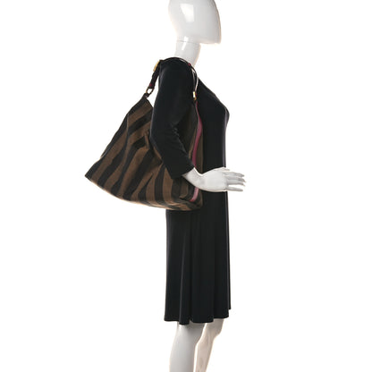 Fendi Pequin Vitello Large Hobo Tobacco Amarena 2 of 12