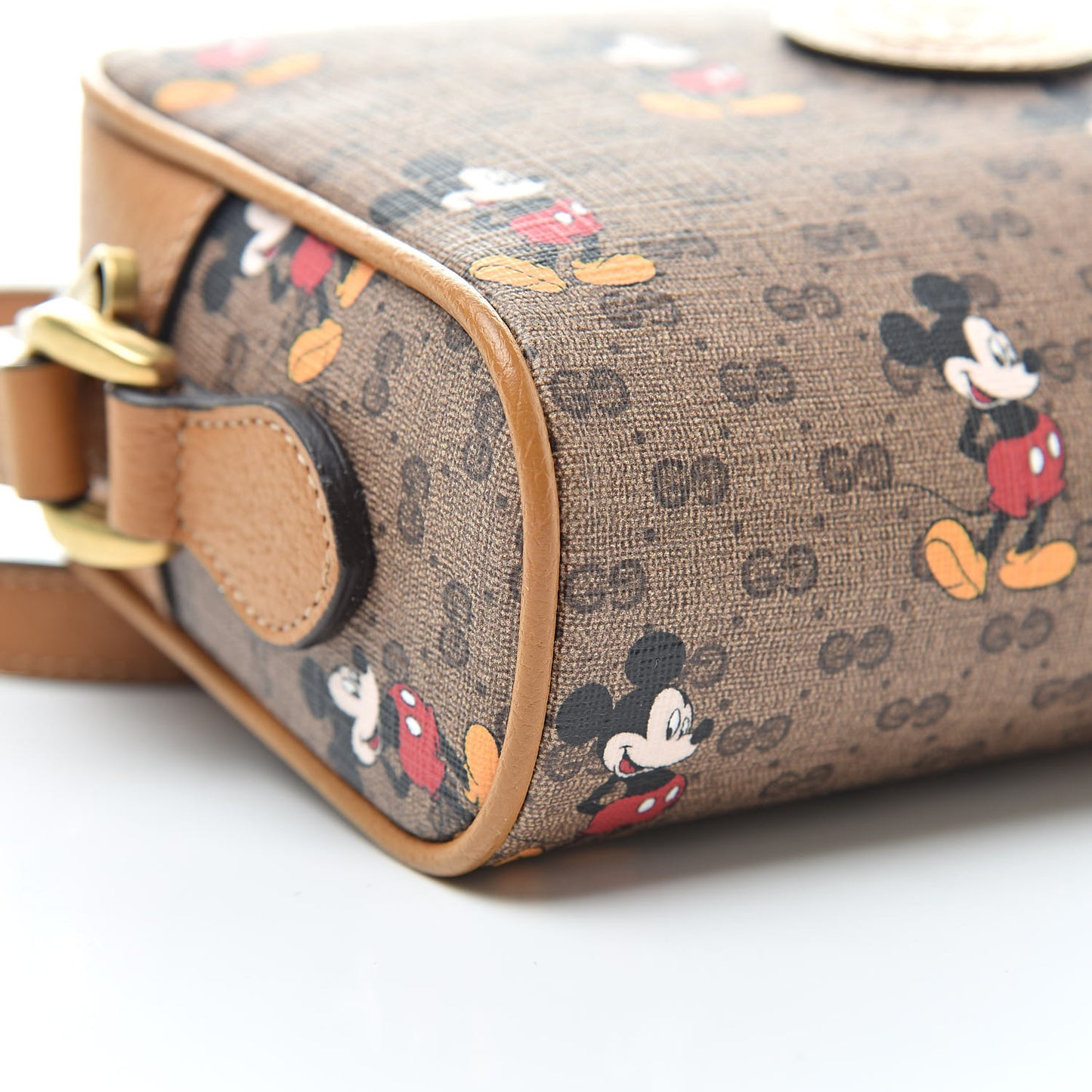 X DISNEY Mini Vintage GG Supreme Monogram Mickey Mouse Shoulder Bag Beige Vintage Sun Oil