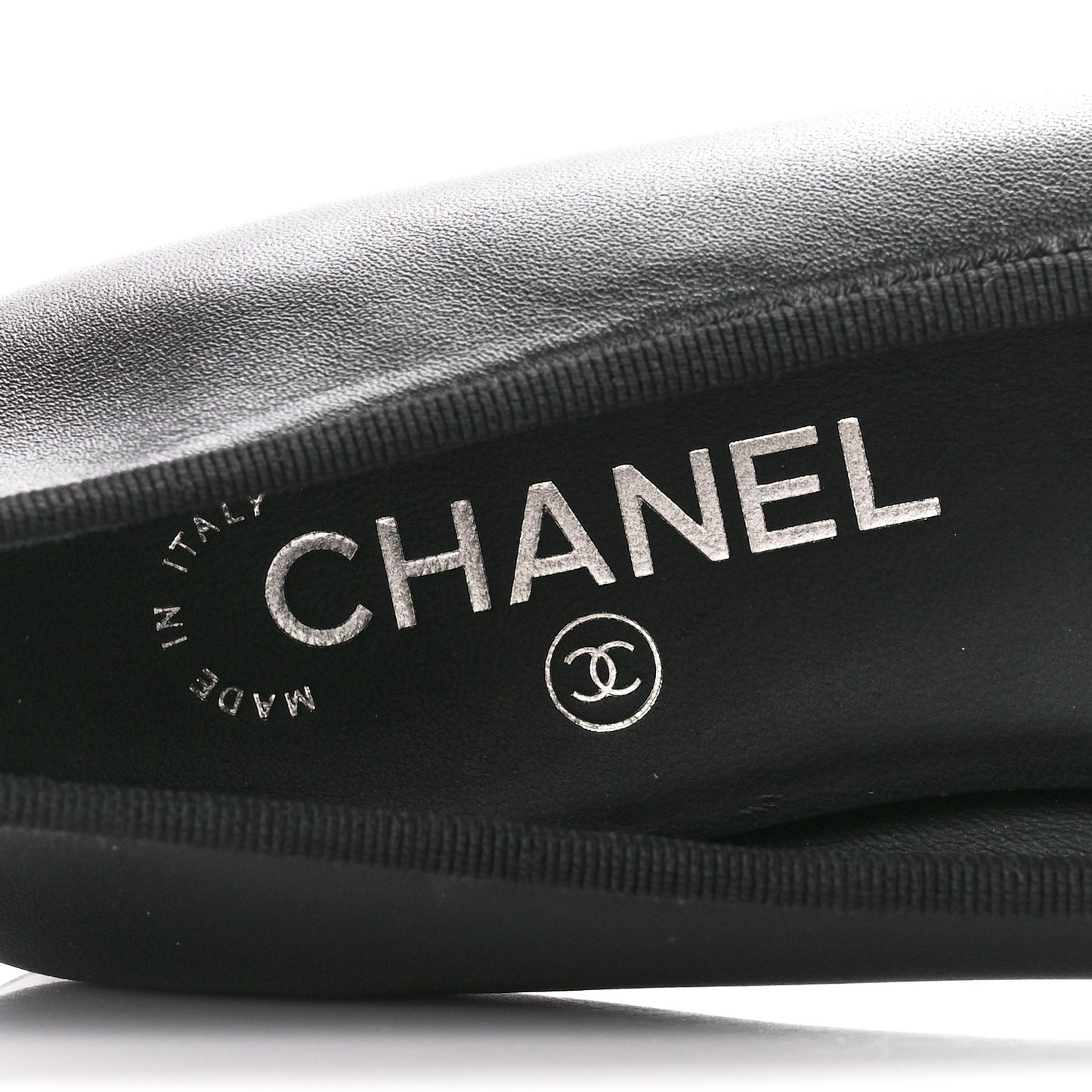 Lambskin Cap Toe Ballerina Flats 38.5 Black Grey