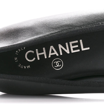 Chanel Lambskin Cap Toe Ballerina Flats 38.5 Black Grey 7 of 9