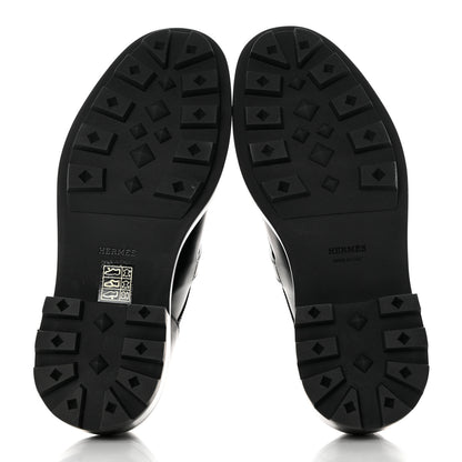Hermes Glossed Calfskin First Oxford 36 Black 5 of 9