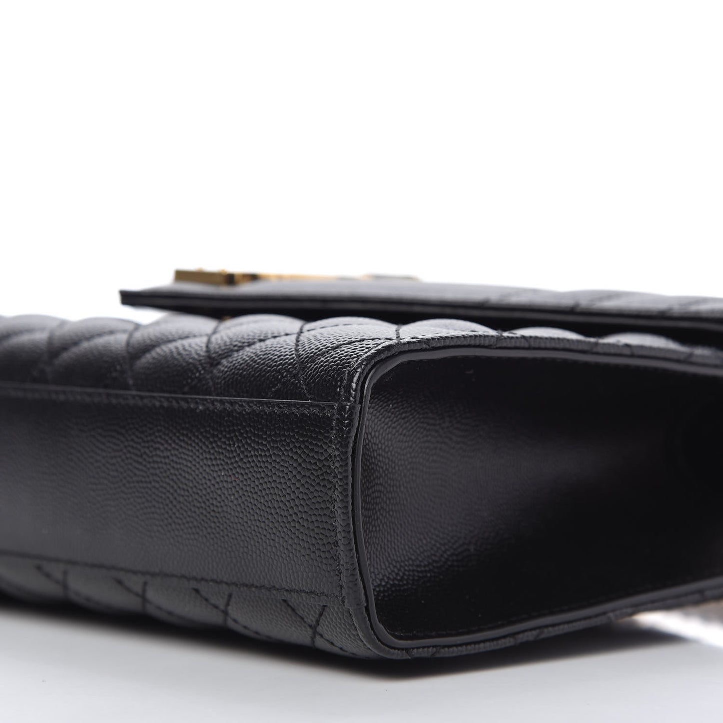 Grain De Poudre Textured Mixed Matelasse Triquilt Medium Monogram Satchel Black