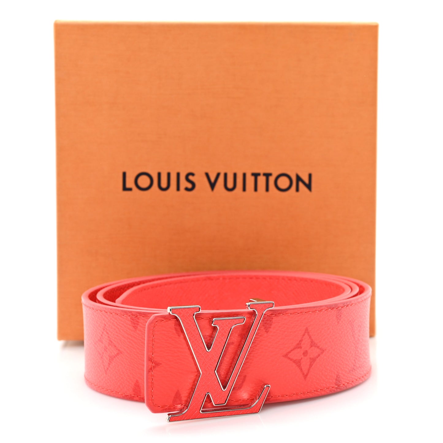 Monogram Taigarama 40mm Reversible LV Initiales Belt 95 38 Fire Red