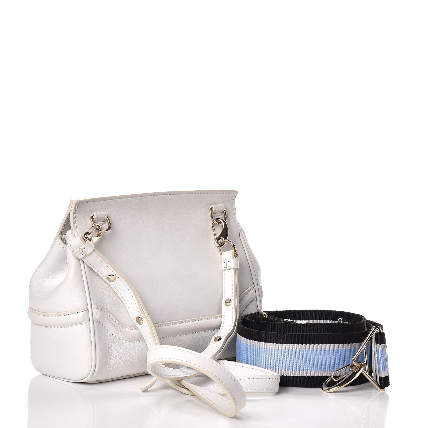 Versace Calfskin Palazzo Empire Crossbody Bag White 15 of 23