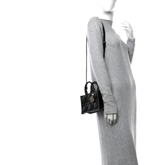 Calfksin Macrocannage Mini Book Tote Black