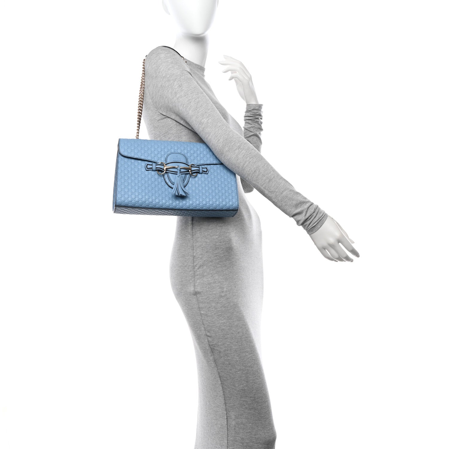 Gucci Microguccissima Medium Emily Chain Shoulder Bag Mineral Blue 2 of 11