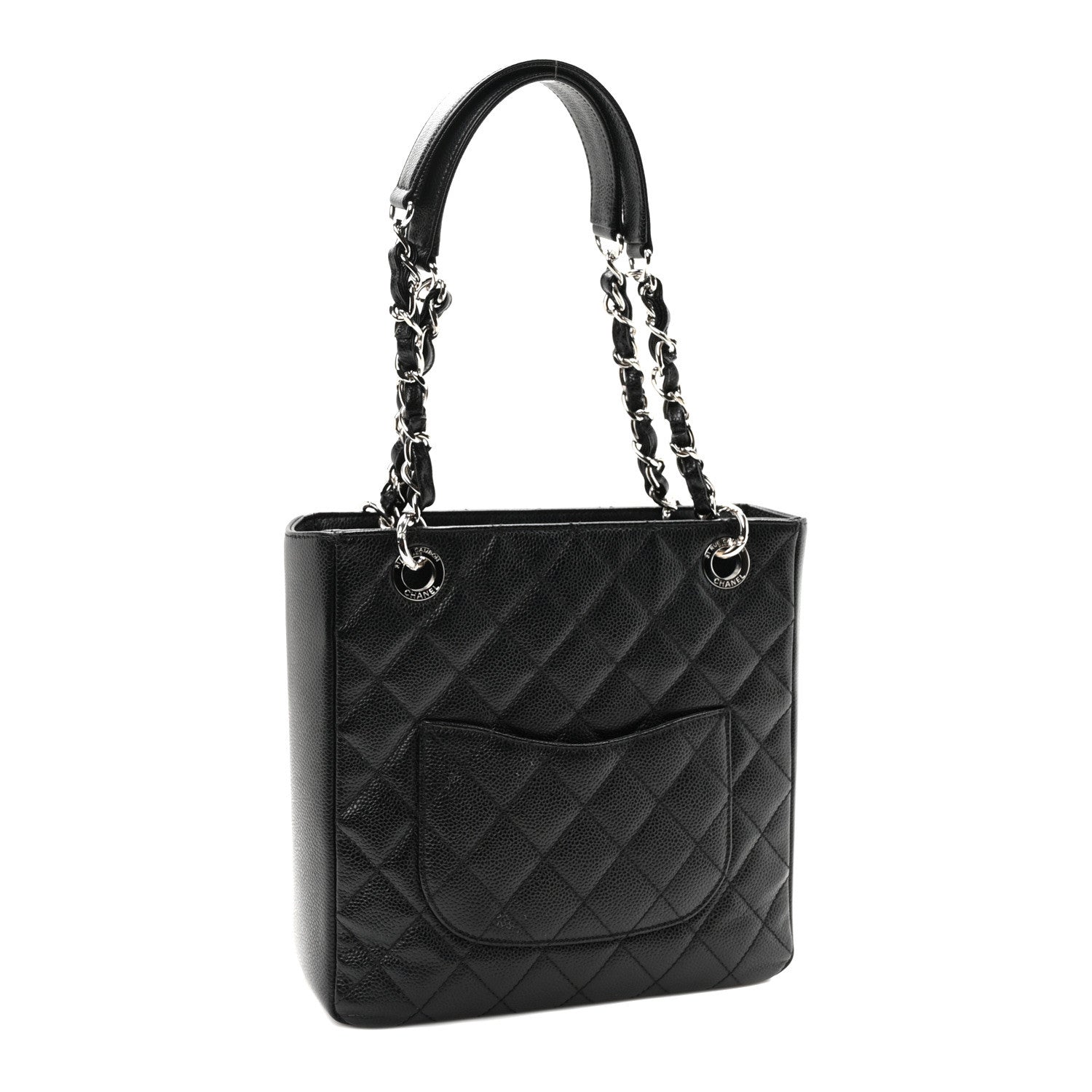 Chanel Caviar Quilted Petit Shopping Tote PST Black 3 of 10