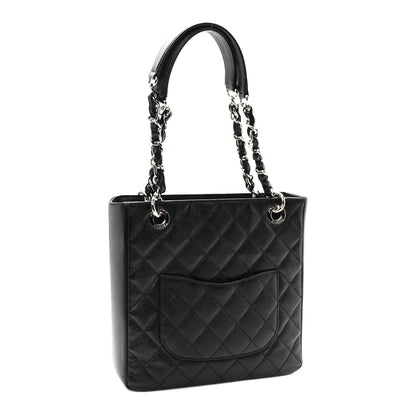 Chanel Caviar Quilted Petit Shopping Tote PST Black 3 of 10