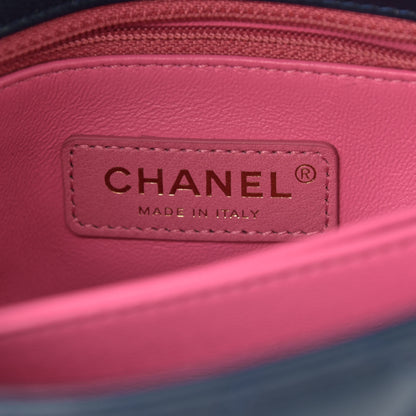 Chanel Goatskin Quilted Extra Mini Rainbow Coco Handle Flap Navy Blue 6 of 12
