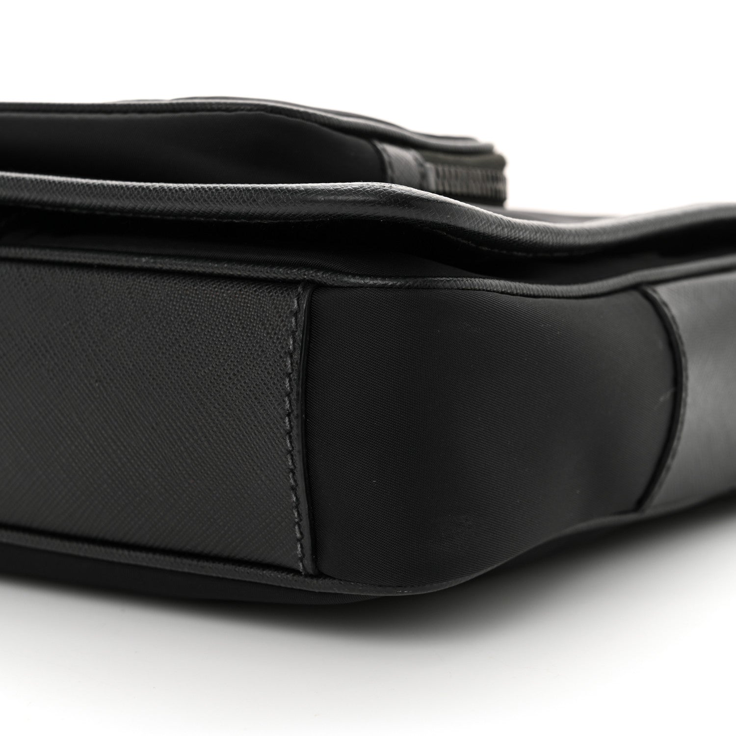 Prada Re-Nylon Tessuto Saffiano Pocket Flap Messenger Bag Black 9 of 9