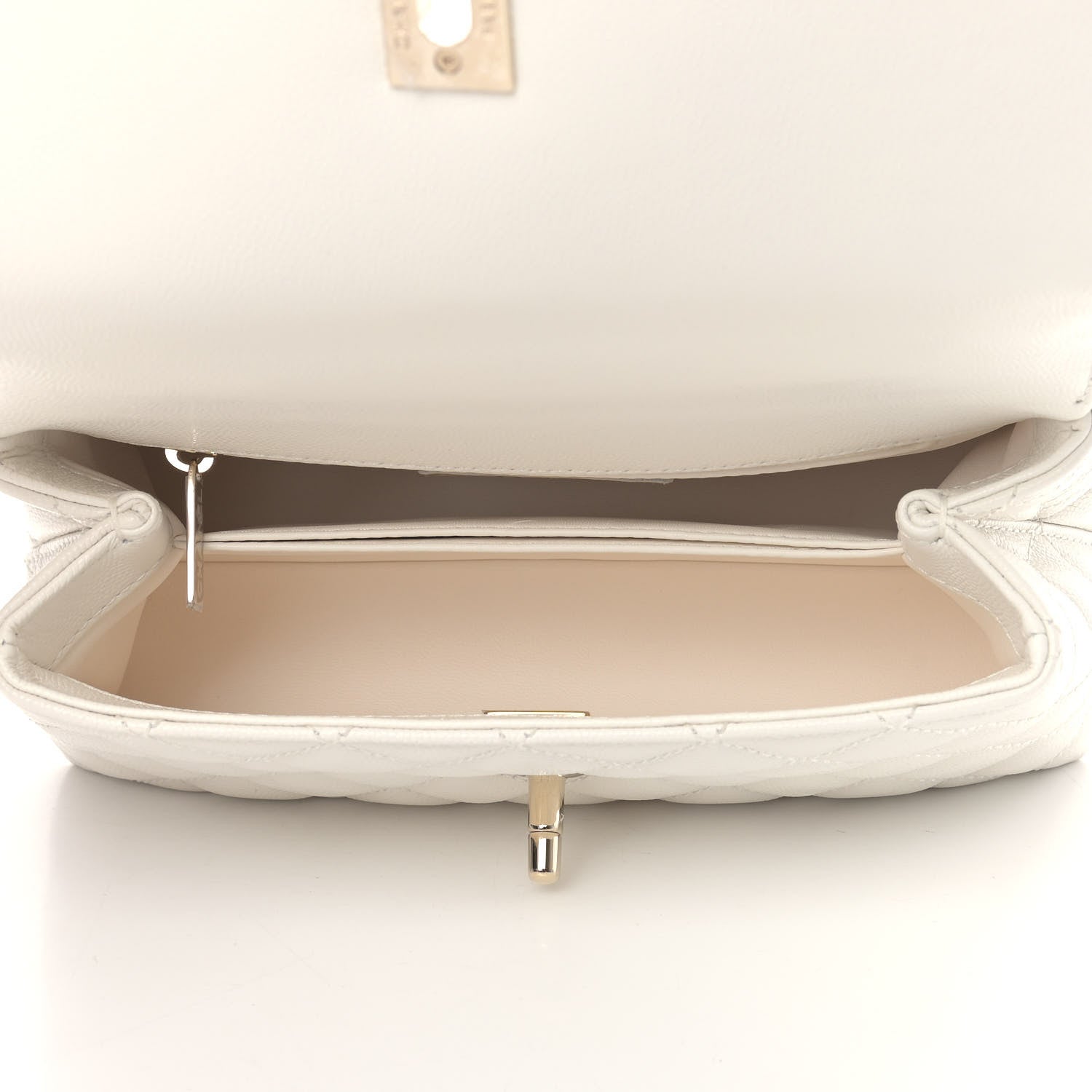 Chanel Caviar Quilted Mini Coco Handle Flap White 5 of 9