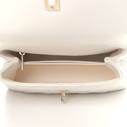 Chanel Caviar Quilted Mini Coco Handle Flap White 5 of 9
