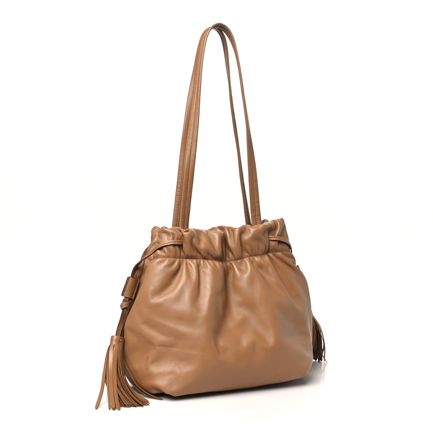 Nappa Drawstring Tote Caramel