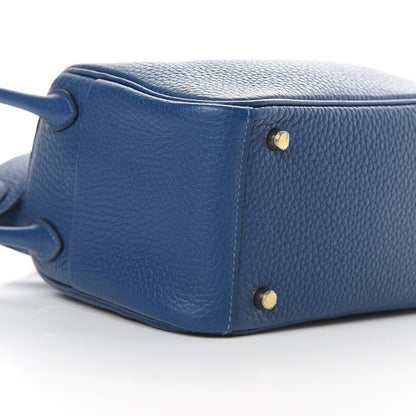 Hermes Taurillon Clemence Mini Lindy 20 Deep Bleu 9 of 11