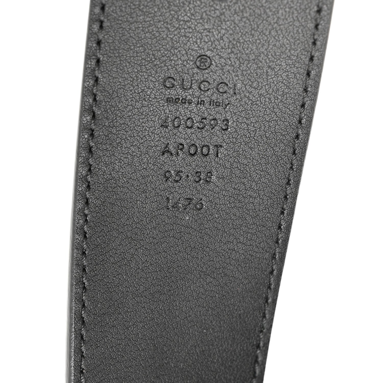 Gucci Textured Calfskin Double G 40mm Belt 95 38 Black 3 of 6