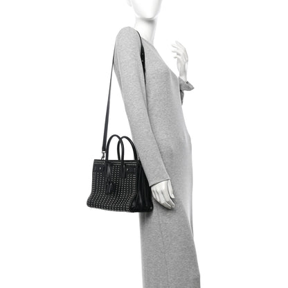 Saint Laurent Smooth Calfskin Studded Small Sac De Jour Black 2 of 9