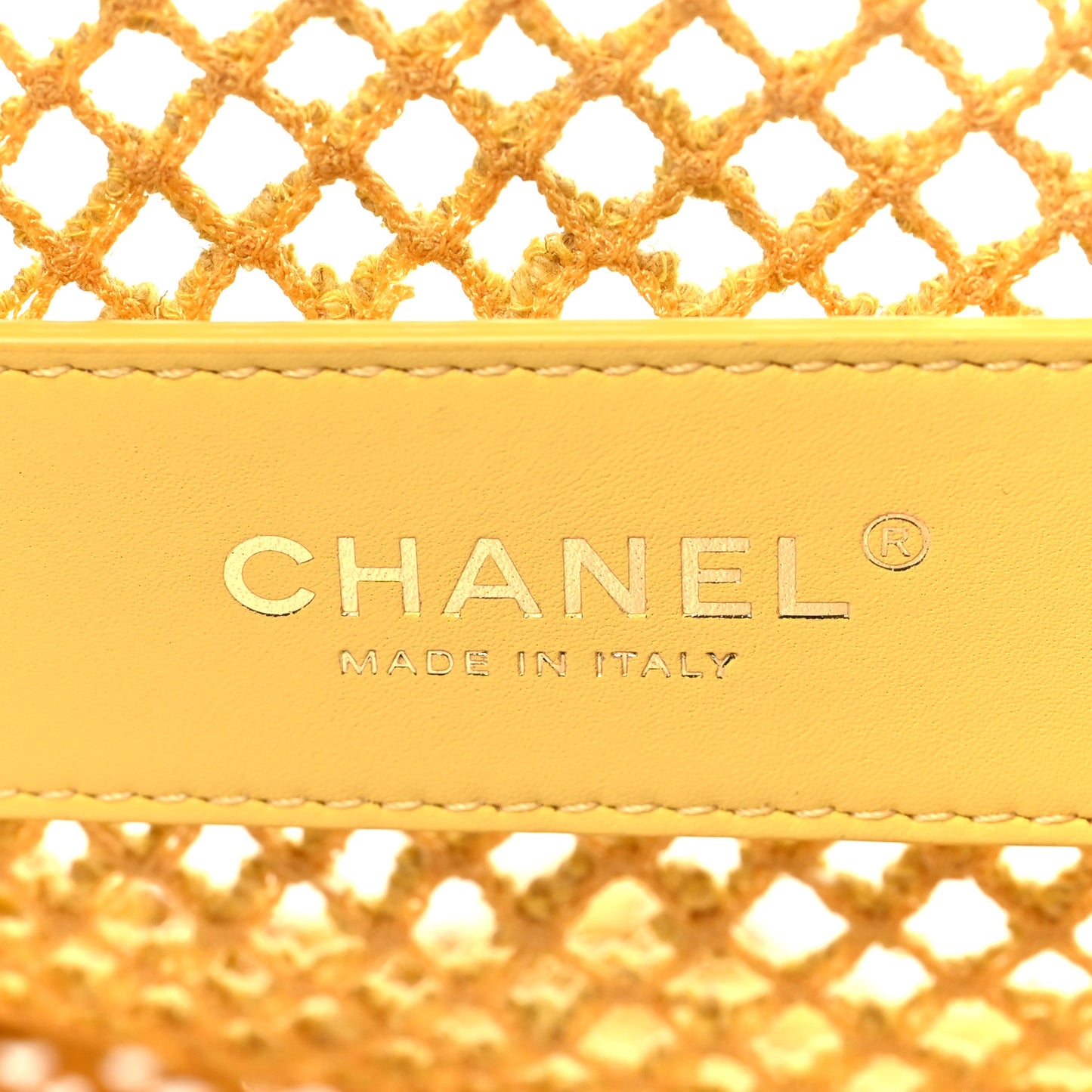 Mesh Macrame Small Flap Bag Yellow
