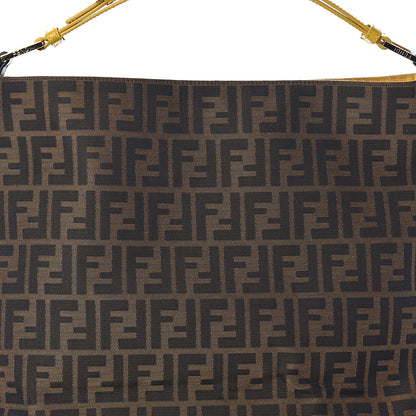 Fendi Zucca Vitello Large Hobo Tobacco Ocra Moro Black 7 of 9