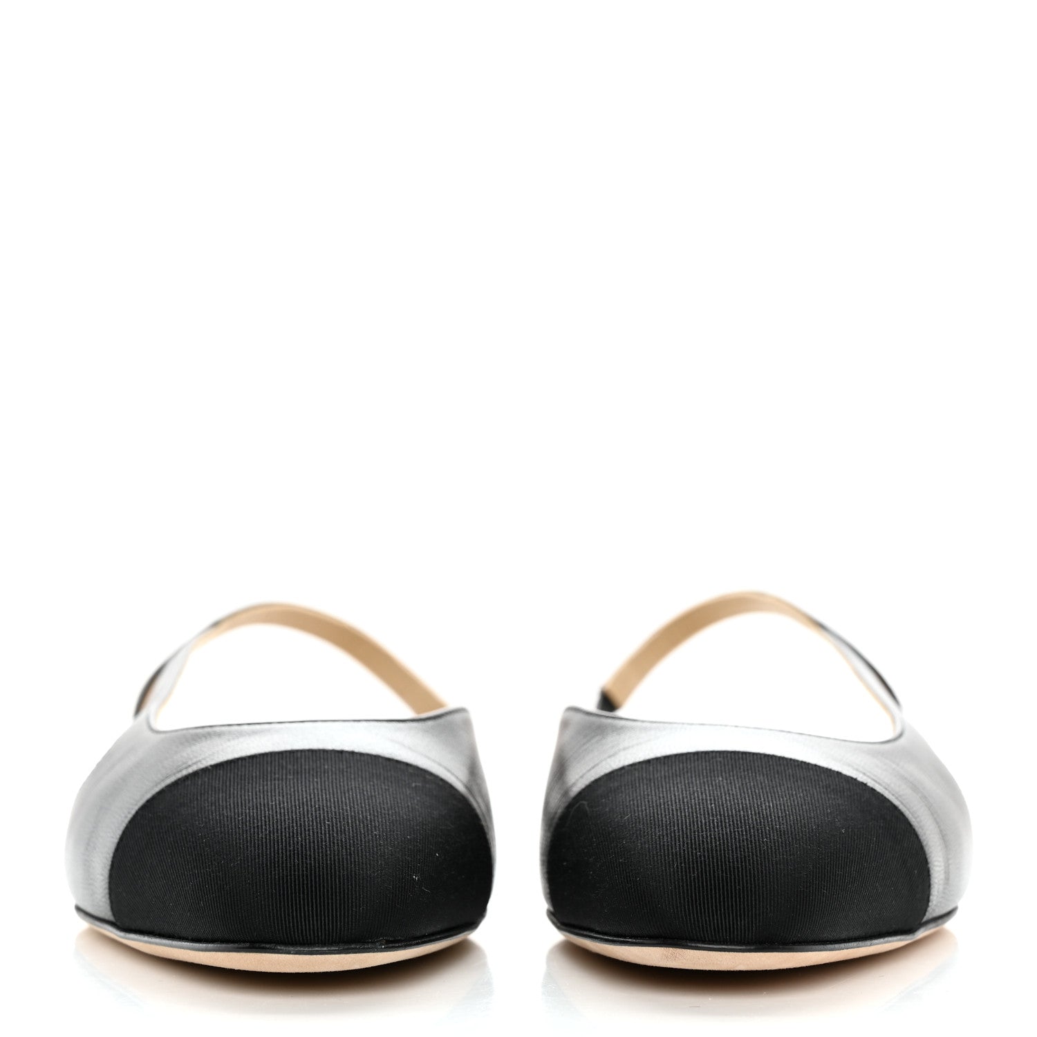 Chanel Goatskin Grosgrain CC Slingback Flats 38 Black 2 of 9