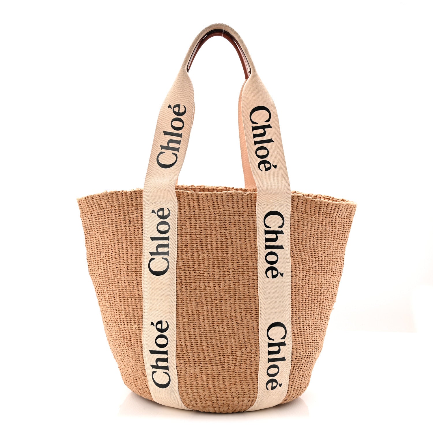 Chloe Raffia Large Woody Tote White 1 of 9