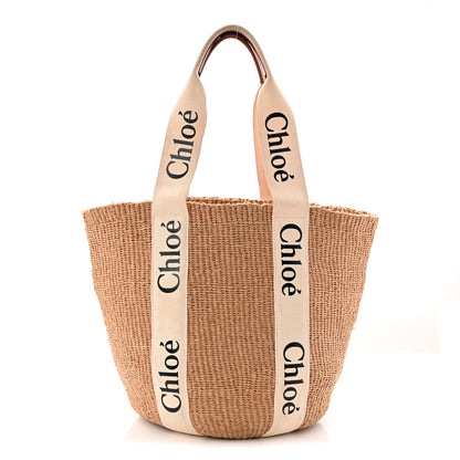 Chloe Raffia Large Woody Tote White 1 of 9