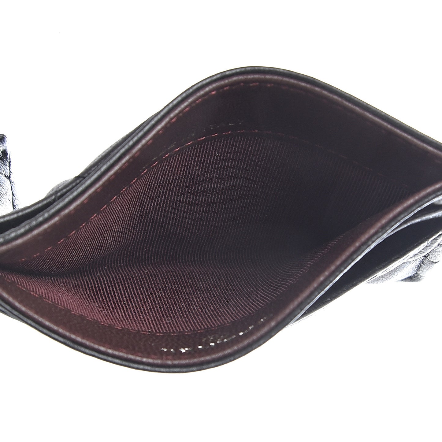 Lambskin Quilted Card Holder Black