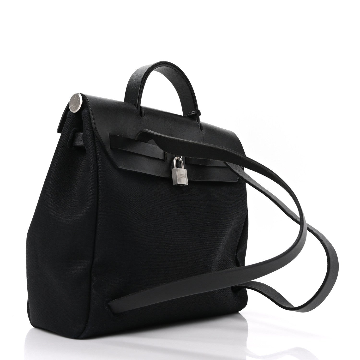 Hermes Toile Vache Calfskin Herbag 30 PM Backpack Black 4 of 10