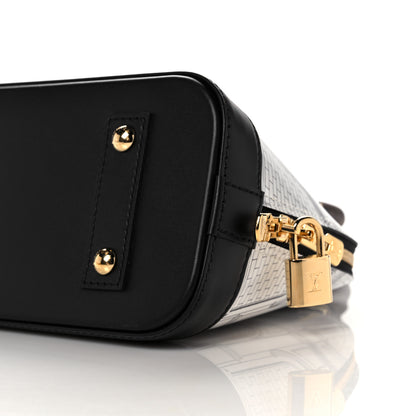 Louis Vuitton X FORNASETTI Calfskin Architettura Alma BB Black White 9 of 10