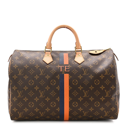 Louis Vuitton Monogram My LV Heritage Speedy 40 Orange Navy 1 of 19