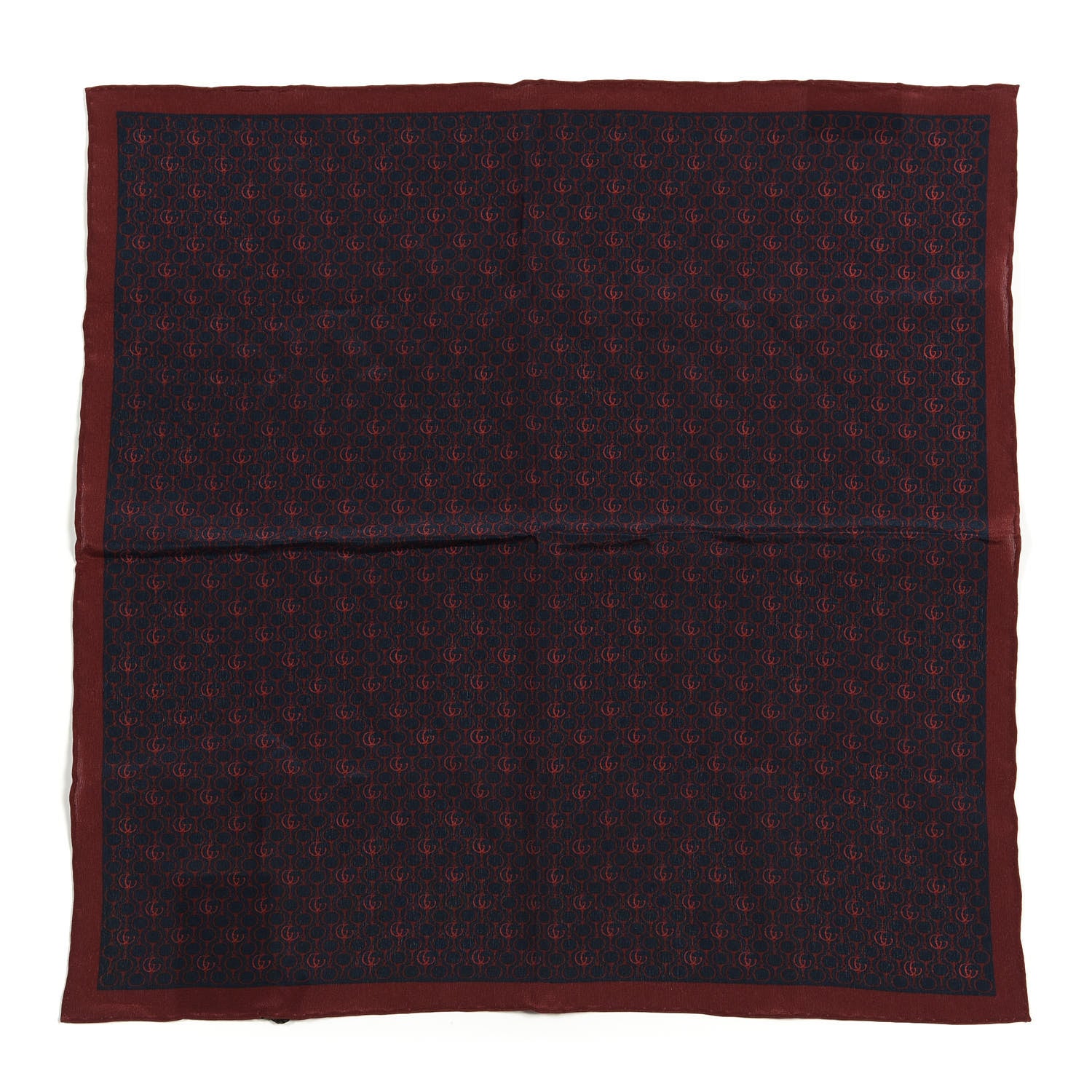 Gucci Silk GG Print Scarf Blue Red 1 of 3