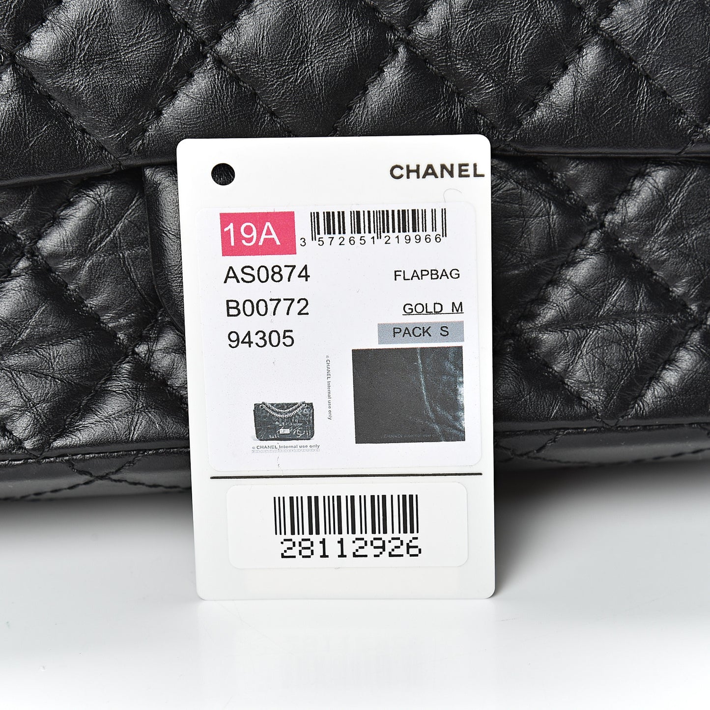 Aged Calfskin Quilted 2.55 Reissue Mini Flap Black