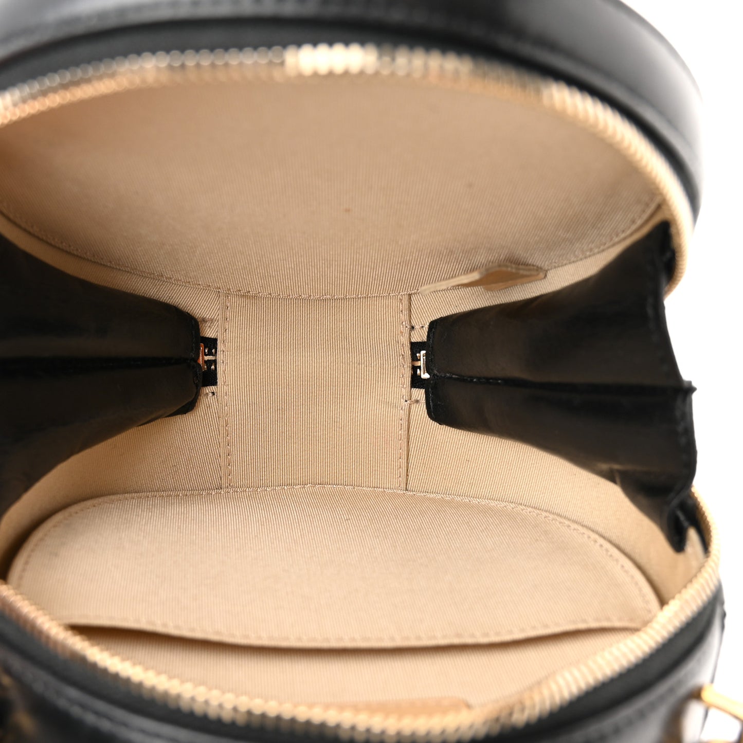 Glazed Calfskin Round As Earth Evening Bag Black