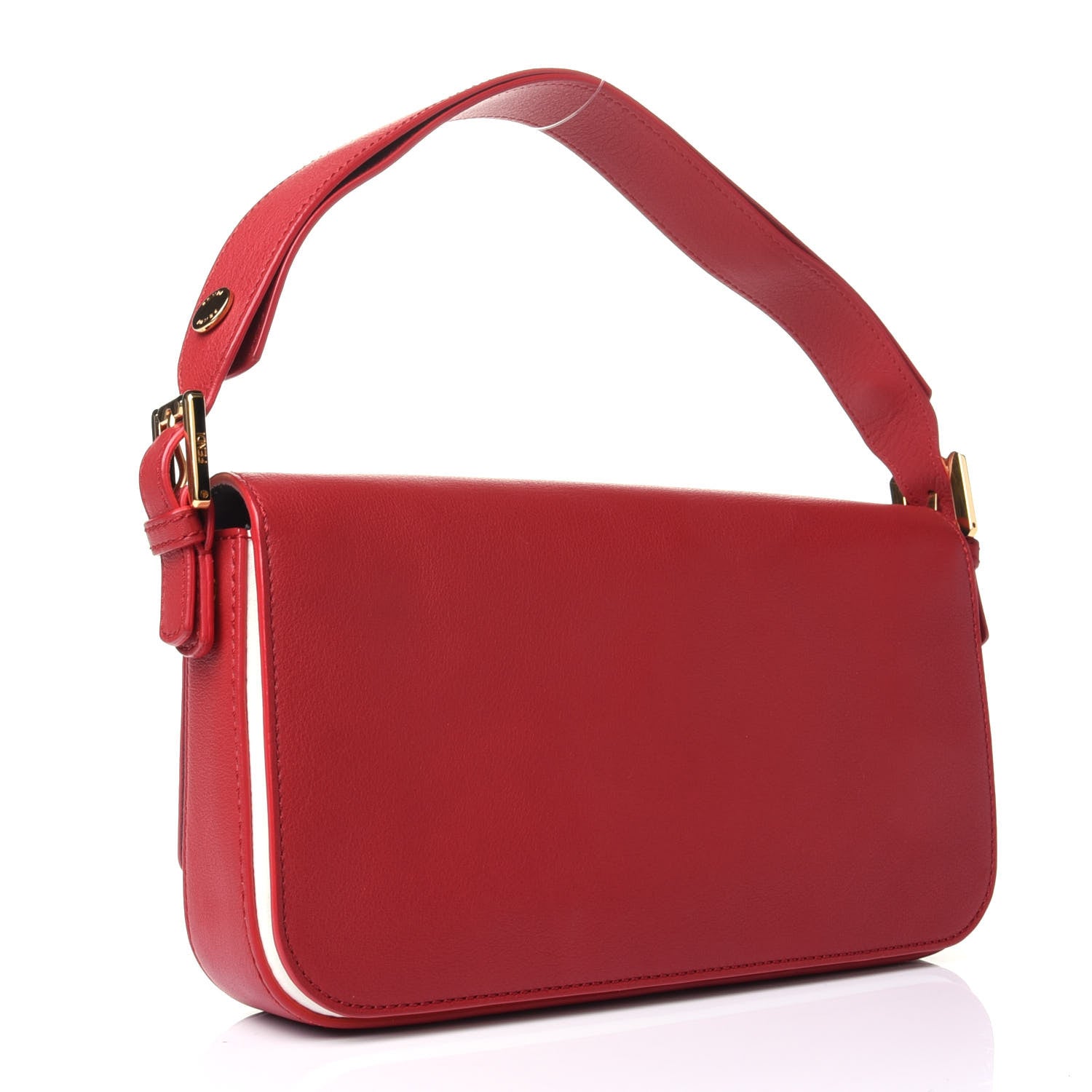 Fendi Vitello Dolce Bi-Color 3Baguette Shoulder Bag Mattone White 2 of 4