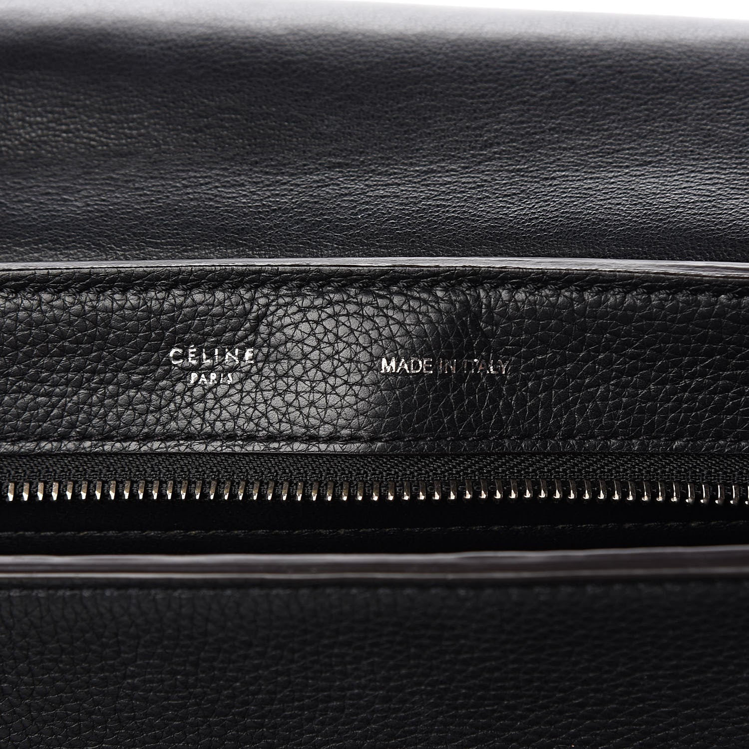 Celine Drummed Calfskin Suede Medium Trapeze Black 6 of 9