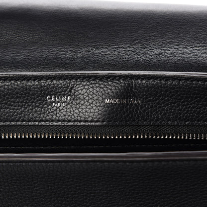Celine Drummed Calfskin Suede Medium Trapeze Black 6 of 9