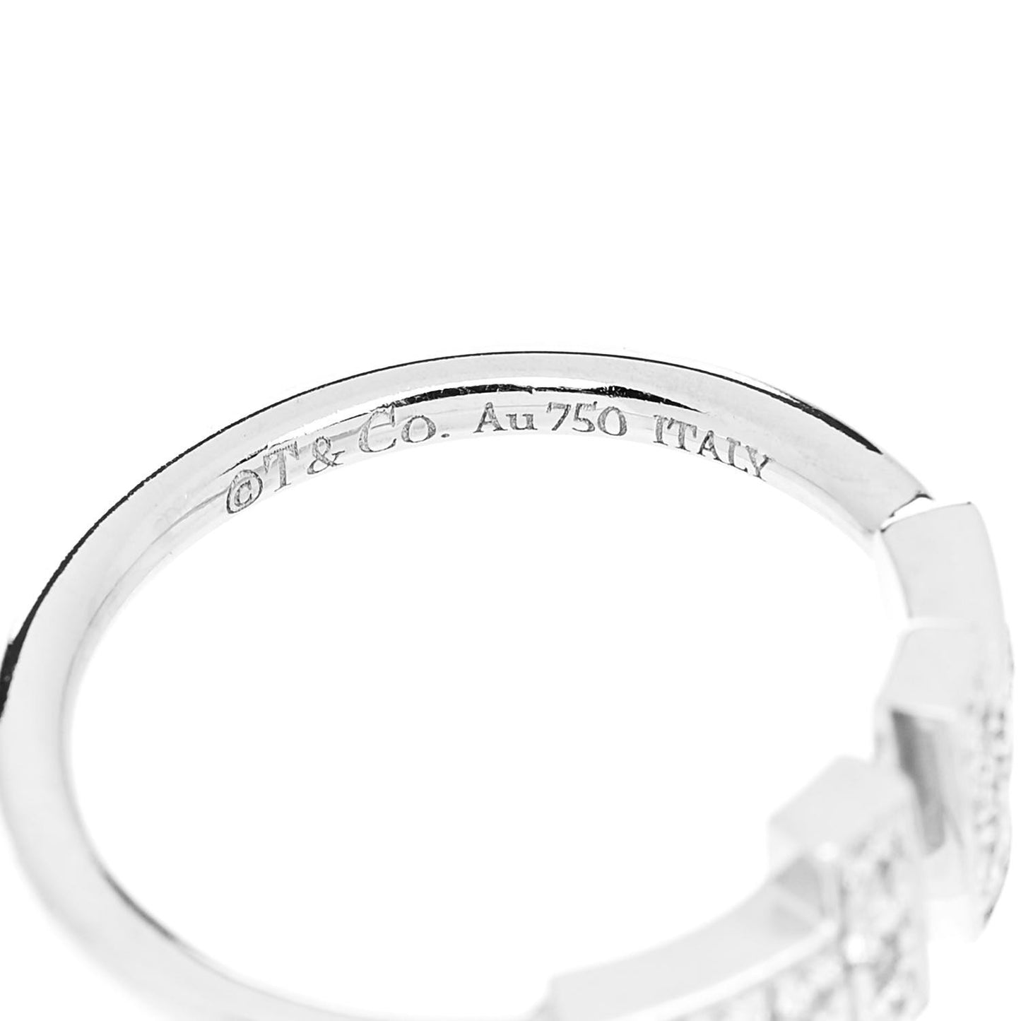 18K White Gold Diamond T Wire Ring 47 4