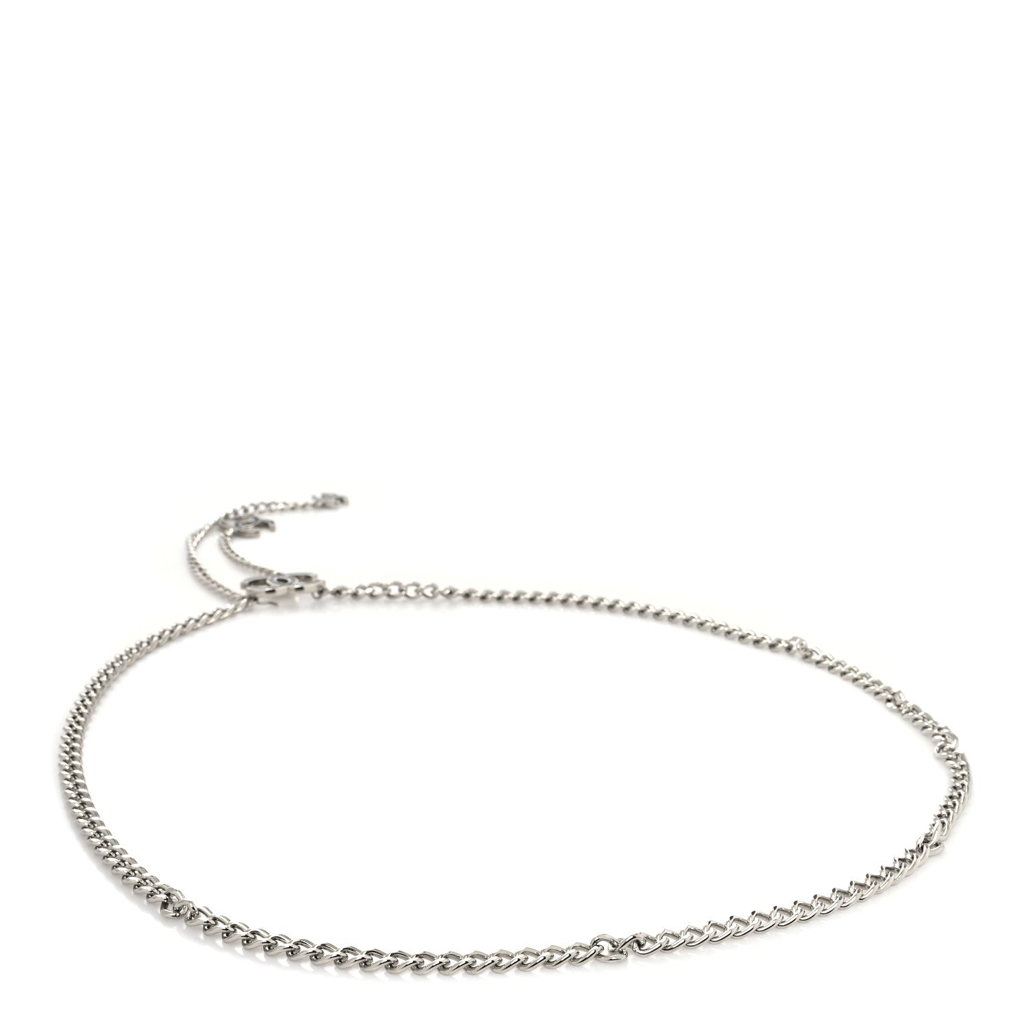 Chanel Enamel CC Chain Logo Belt Silver Black 2 of 3