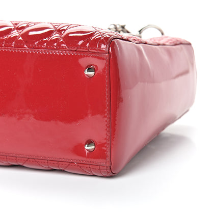 Christian Dior Patent Cannage Medium Lady Dior Red 9 of 11