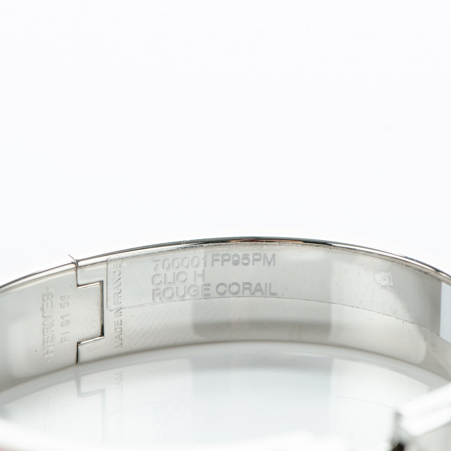 Enamel Narrow Clic Clac H Bracelet PM Rouge Corail